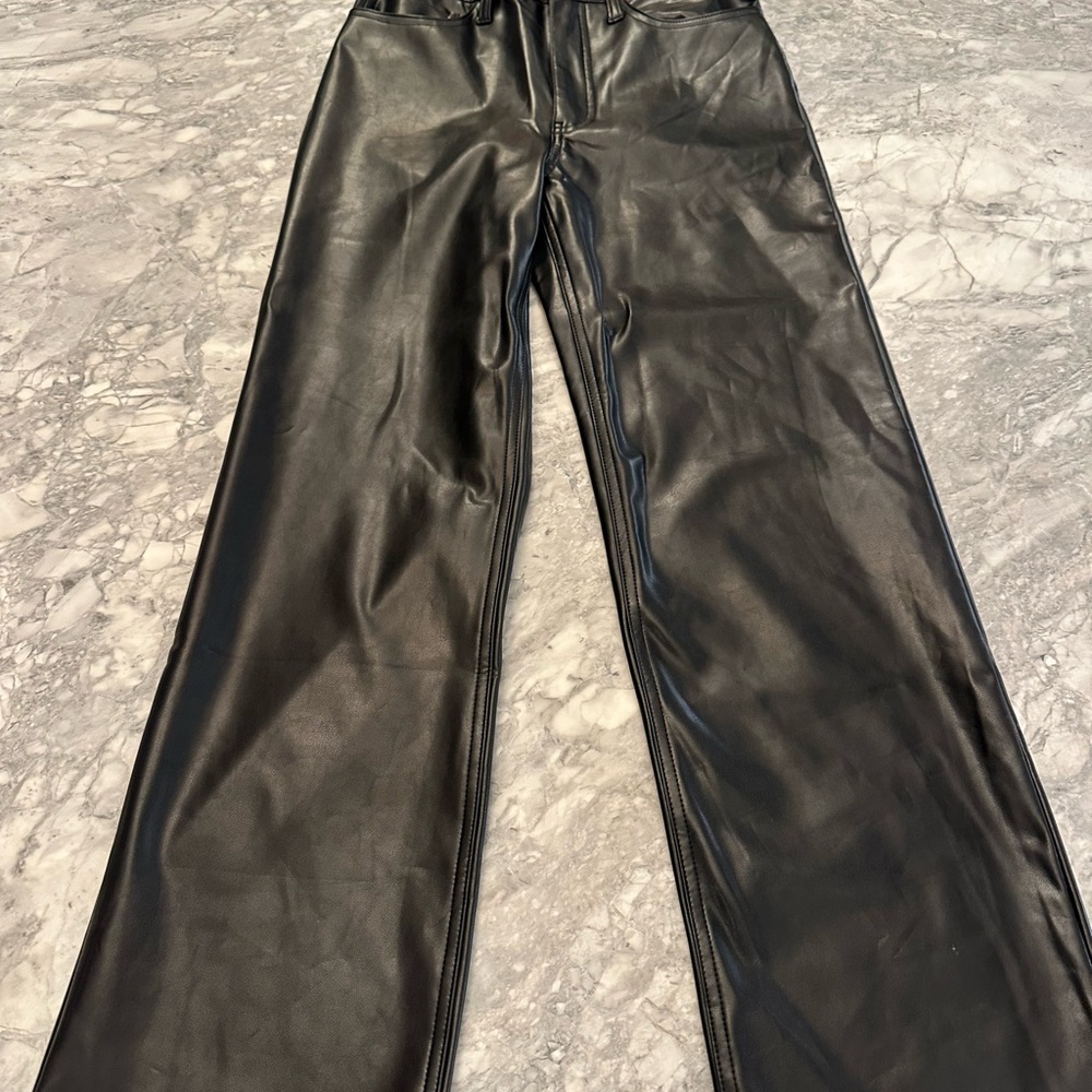 Black Faux Leather Pants